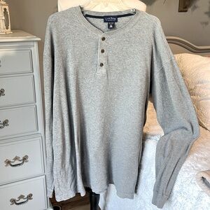 Waffle Thermal Shirt Gray Boyfriend Mens